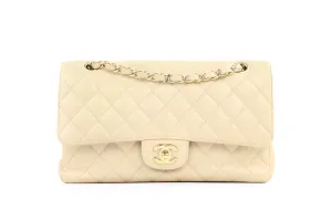 Beige Caviar Medium Classic Flap