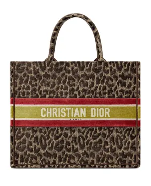 Dior Book Tote - Leopard Velvet