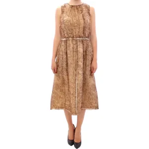 Dolce & Gabbana Elegant Silk Sleeveless Knee-Length Dress