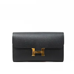 Hermes Noir Epsom Long Constance Wallet