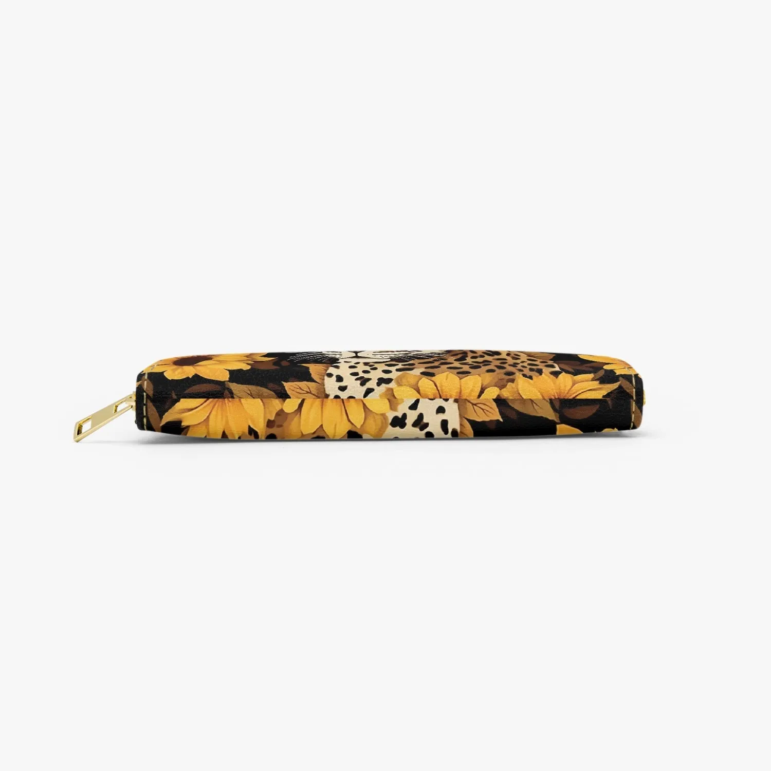 Long Type Zipper Purse - Cheetah, Sunflowers