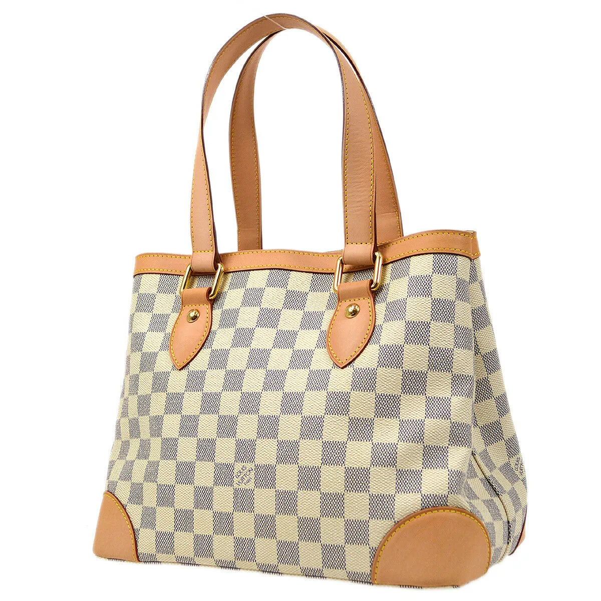 LOUIS VUITTON HAMPSTEAD PM HAND TOTE BAG PURSE DAMIER AZUR N51207 72871