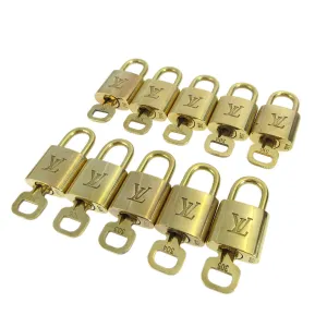 LOUIS VUITTON Padlock & Key Bag Accessories Charm 10 Piece Set Gold 10154