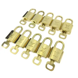 LOUIS VUITTON Padlock & Key Bag Accessories Charm 10 Piece Set Gold 11498