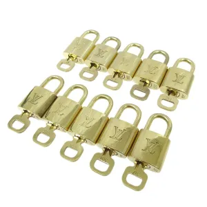 LOUIS VUITTON Padlock & Key Bag Accessories Charm 10 Piece Set Gold 20025