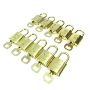 LOUIS VUITTON Padlock & Key Bag Accessories Charm 10 Piece Set Gold 20189