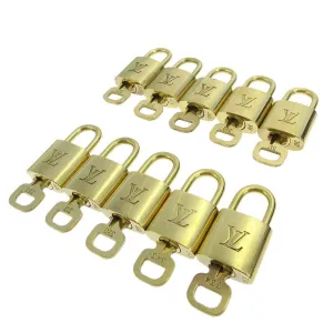 LOUIS VUITTON Padlock & Key Bag Accessories Charm 10 Piece Set Gold 20824