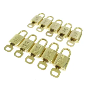 LOUIS VUITTON Padlock & Key Bag Accessories Charm 10 Piece Set Gold 35953