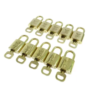 LOUIS VUITTON Padlock & Key Bag Accessories Charm 10 Piece Set Gold 36533