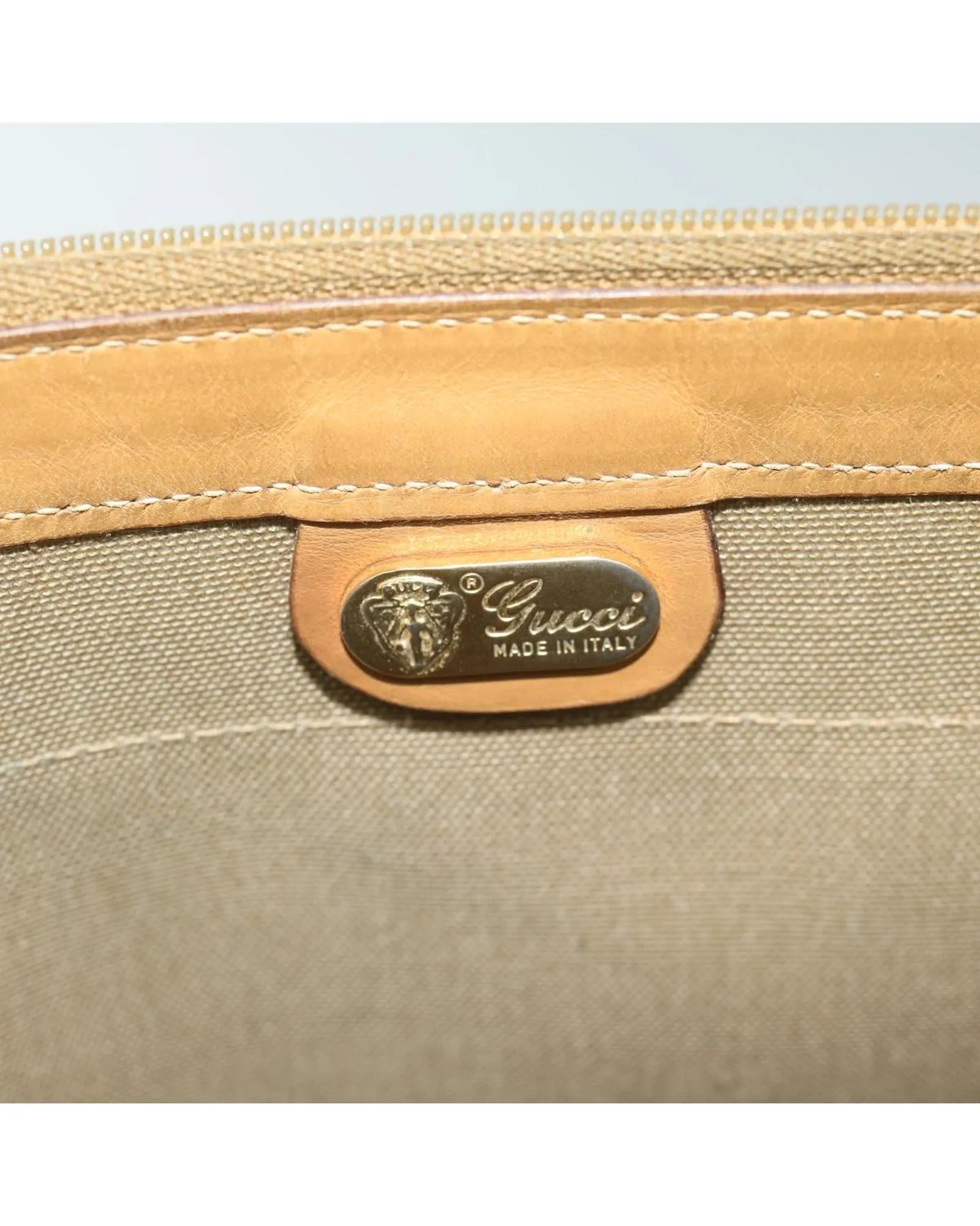 Micro GG Supreme Briefcase in Beige Canvas Material