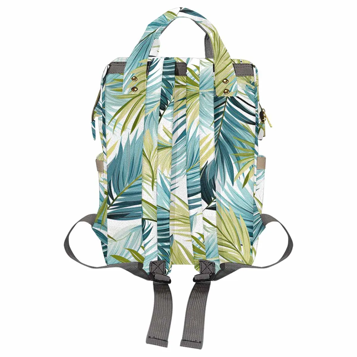 Palm Leaves Blue Green  Diaper Bag Backpack