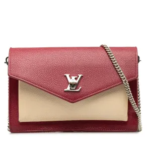 Red Louis Vuitton MyLockMe Chain Pochette Shoulder Bag