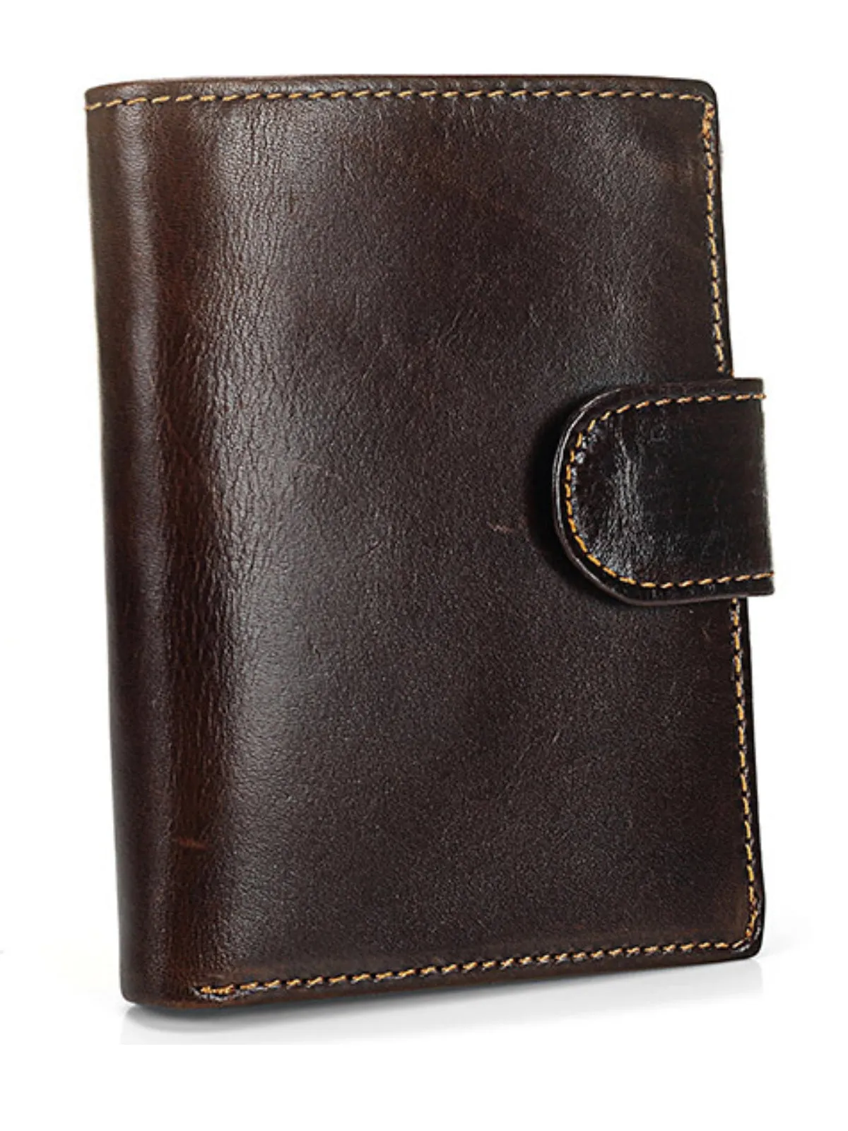 Vintage Short Top-Grain Leather Wallet