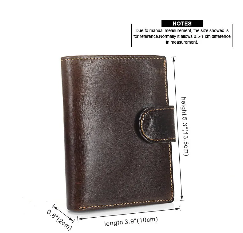 Vintage Short Top-Grain Leather Wallet