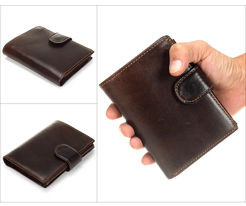 Vintage Short Top-Grain Leather Wallet